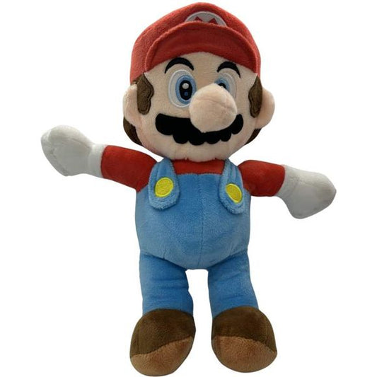 Introducing the Super Mario Bros 'Mario' 10.5 inch plush toy character - the perfect addition to any Super Mario fan's collection! This officially licensed plush toy features Mario in his classic blue and red outfit, complete with his signature cap and mustache.\n\nOne of the key selling points of this toy is its high-quality craftsmanship. Made from soft, durable materials, this plush toy is perfect for snuggling up with or displaying proudly on a shelf. Its 10.5-inch size makes it the perfect size for bot