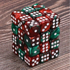 Juegos de dados prémium Galactic Dice - Dados de seis caras de 12 mm de mezcla roja y verde (36 unidades)