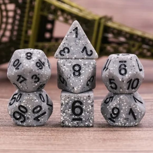 The perfect companion for your gaming needs! These HD acrylic dice are exactly what you've been searching for that upcoming game night with the group. This set includes one of each: d20, d12, d10, d10 (percentile), d8, d6, and a d4 (7 dice in total) in a