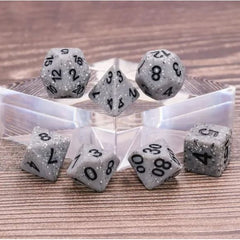 Galactic Dice Premium Dice Sets - Gray Granite Acrylic Set of 7 Dice