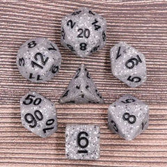 Galactic Dice Premium Dice Sets - Gray Granite Acrylic Set of 7 Dice