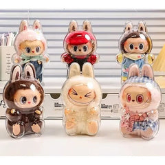 Funda protectora transparente de plástico Labubu - Versión sentada