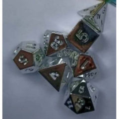 The perfect companion for your gaming needs! These HD acrylic dice are exactly what you've been searching for that upcoming game night with the group. This set includes on of each: d20, d12, d10, d10 (percentile), d8, d6, and a d4 (7 dice in total) in an iridescent green finish.