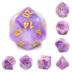 The perfect companion for your gaming needs! These HD acrylic dice are exactly what you've been searching for that upcoming game night with the group. This set includes one of each: d20, d12, d10, d10 (percentile), d8, d6, and a d4 (7 dice in total) in a