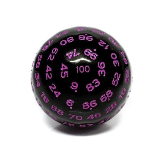 Galactic Dice Premium D100 Dice - Black Opaque (Purple Ink) | Galactic Toys & Collectibles