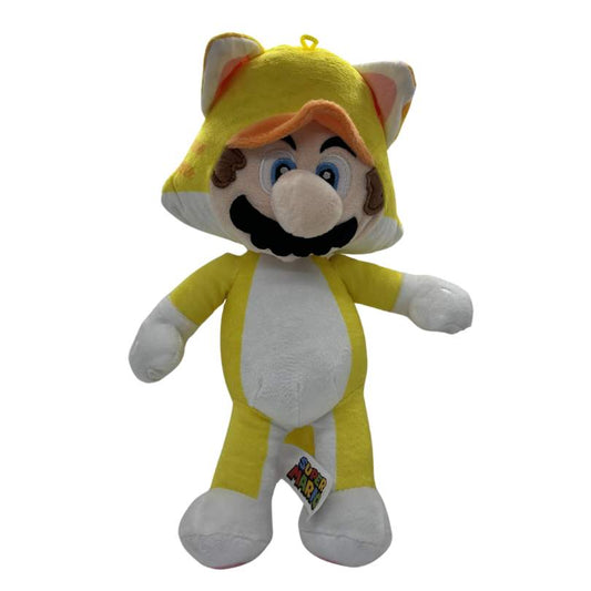 Introducing the Super Mario Cat Mario 12 Inch Stuffed Plush Toy Figure - the purrfect addition to any Super Mario fan's collection! This adorable plush toy features Mario dressed in a charming cat costume, complete with pointy ears, a soft tail, and an adorable expression on his face. Measuring 12 inches tall, this plush toy is the perfect size for snuggling, displaying on a shelf, or taking on adventures in the Mushroom Kingdom. Made from soft and high-quality materials, this plush toy is sure to withstand