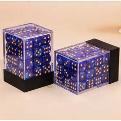 36 individual D6 dice in a container.