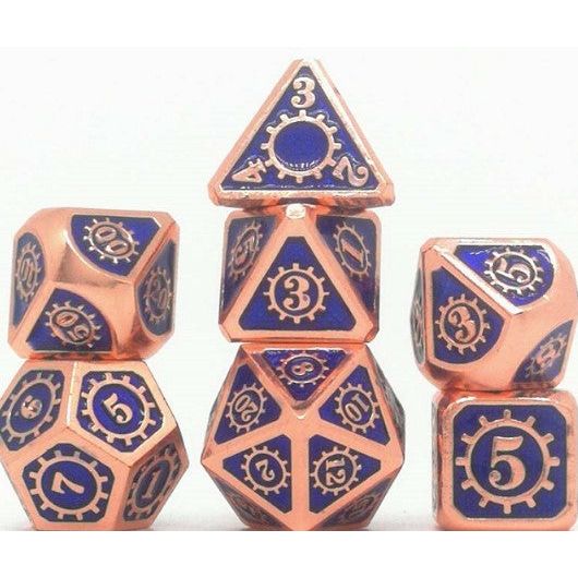 The perfect companion for your gaming needs! These premium die-cast polyhedral dice are exactly what you've been searching for that upcoming game night with the group. Each set weighs roughly 5 ounces and are stored in a quality, brushed metal tin with foam insert. These dice are engraved with crisp, easy-to-read numerals. Many styles and colors are available.
This set includes on of each: d20, d12, d10, d10 (percentile), d8, d6, and a d4 (7 dice in total). All inside the Galactic Toys Dice Tin.