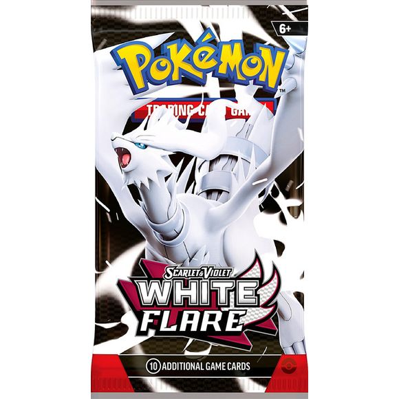 PACK CONTENTS: Each Scarlet & Violet— White Flare booster pack contains 10 random cards.