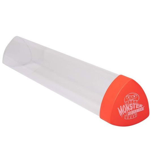 Playmat Tube - Monster Protectors Prism-shaped Play Mat Tube - Won't Roll Off Surface and Easy in and Out Design: When you want the best, demand Monster Protectors. The number one brand in premium albums now introduces the newest addition to its line - Monster Tubes. Adorned with the Monster Logo and sporting a new revolutionary prism design, your Mat won't roll off the table, and your fingers can easily go in and out to remove your mat. You will never go round again!