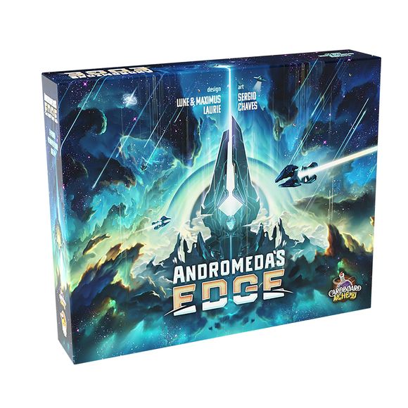 In Andromeda's Edge, you lead a desperate faction seeking to build a new civilization. You begin with only a space station, a few ships, and a handful of resources. Gather resources, claim moons, acquire modules, populate planets and build developments. You will battle opponents and compete with others to ascend the progress tracks: Science, Industry, Commerce, Civilization and Supremacy. Advancement on these tracks is requarded both during mid-game events and at the conclusion, and is the key to victory.