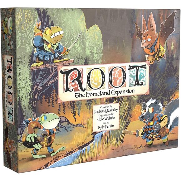 Rediscover the Woodland with three brand-new factions and two new maps for Root!
Lilypad Diaspora
Scattered long ago and suppressed ever since, the Lilypad Diaspora now hopes to call the Woodland home. While they work to integrate peacefully, peace is rare in the midst of civil war. As they train their warriors, they must ensure that their desire for safety does not tip into outright aggression. With weapons at the ready, a simple misunderstanding between the Diaspora and the Woodland can flare into vicio