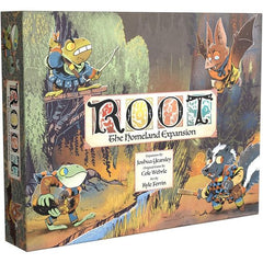 Rediscover the Woodland with three brand-new factions and two new maps for Root!
Lilypad Diaspora
Scattered long ago and suppressed ever since, the Lilypad Diaspora now hopes to call the Woodland home. While they work to integrate peacefully, peace is rare in the midst of civil war. As they train their warriors, they must ensure that their desire for safety does not tip into outright aggression. With weapons at the ready, a simple misunderstanding between the Diaspora and the Woodland can flare into vicio
