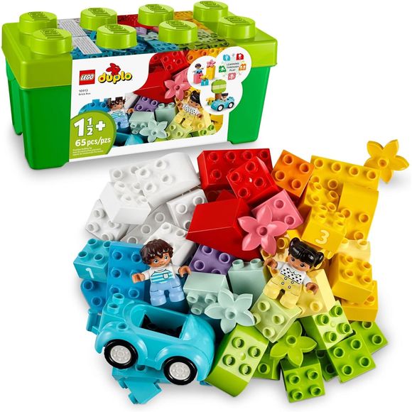 This fun-filled early developmental activity toy is packed with bricks and pieces that encourage toddlers 18 months old and older to explore imaginative play. Familiar objects stimulate young minds, helping them to learn through play, making this LEGO DUPLO Classic Brick Box (10913) with storage starter set the perfect way to inspire any young builder. While toddlers are building, they are also learning important skills of creative thinking, problem solving and fine motor skills. Inside the sturdy storage b