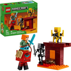 Boys and girls ages 6 and up get to experience a build-and-play version of a popular video game with the LEGO Minecraft The Nether Lava Battle (21266) toy building set. This versatile LEGO Minecraft set features popular gaming figures, fun features and action-packed adventures for hours of pretend play. Kids can join Minecraft action hero Alex on a mission to remove ancient debris from a section of the Nether fortress bridge located in the crimson forest. When the debris is removed, lava elements cascade do