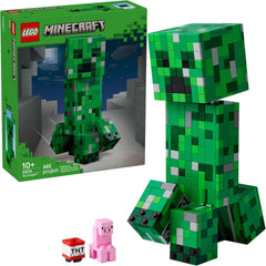 The Creeper is on the move! Young builders 10+ bring an iconic mob to life with the LEGO Minecraft The Creeper (21276) buildable action figure. Kids build a highly detailed, posable Creeper with a moveable head and legs that towers overs its brick-built foes. As kids build, they'll uncover a surprise hidden compartment that conceals a first-version Creeper minifigure and TNT element. Kids can collect and connect the entire range of LEGO Minecraft building sets for even more pretend play possibilities. Digit