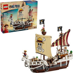Kids become "King of the Pirates!" when they set sail with the Straw Hat crew aboard the Going Merry! This LEGO ONE PIECE building set lets fans ages 10 and up construct and display the iconic ship presented to Luffy and his nakama by Kaya in honor of their friendship with Usopp. Rich with authentic details from the Netflix series, the Going Merry features multiple deck levels and interior spaces—from the cozy crew's cabin and well-stocked kitchen to storage areas and Usopp's workshop where he crafts weapon