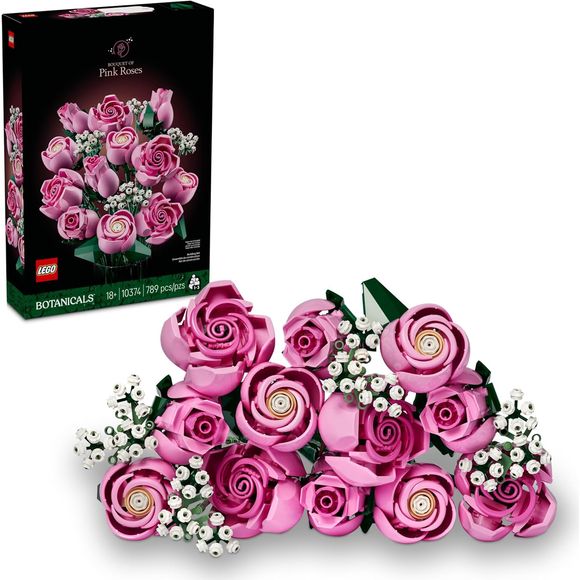 Create an elegant brick-built flower arrangement and marvel at its rosy details with this LEGO® Botanicals Bouquet of Pink Roses (10374) building set for adults. Enjoy an immersive project as you meticulously craft the LEGO bouquet, which features 12 pink roses at various stages – discover 4 roses in full bloom, 4 blossoming roses and 4 rosebuds. The roses are shaded with pink gradients for added authenticity, and the bouquet also features 4 charming sprigs of baby’s breath with small white flowers. Ideal a