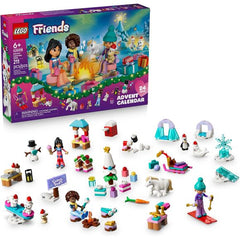 Reveal a magical winter wonderland with the LEGO® Friends Advent Calendar 2026 (42698) building toy. This holiday-themed set includes 24 days of adventure as kids get ready for the arrival of Christmas. Unwrap a new surprise each day, including 3 minidolls and 6 mini animal figures: a seal, pony, weasel, polar bear, penguin and a bunny. Each new Christmas toy adds to the festive scene and includes minidolls Nova, Liann and Aliya as they write to Santa, wrap gifts, throw snowballs and more. Accessories inclu