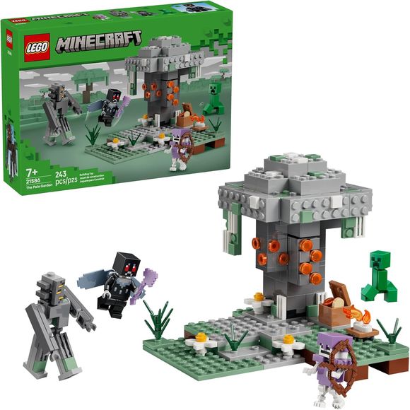 Gamers can enter one of the Minecraft game's weird and wonderful biomes with The LEGO Minecraft The Pale Garden (21586) building toy for boys and girls ages 7 years old and up. This LEGO Minecraft playset features the game's pale oak tree covered in moss and eye blossom flowers, which contains precious resin and the all-important creaking heart. Kids can retrieve the creaking heart by either removing the bark or pushing the pin on the back of the tree to eject it. A brick-built creaking takes on the heroic,
