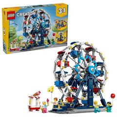 Thrill-seeking boys and girls ages 8 and up can visit the fairground with this LEGO® Creator 3 in 1 Iconic Ferris Wheel (31389) building set. This cool amusement park toy is packed with fun features and offers 3 unique creations with the same set of bricks. Kids can choose to create a Ferris wheel with 8 carriages that spins around by turning a handle at the back. The popular ride also comes with an ice cream stand. This fairground favorite can be rebuilt into a UFO ride, which spins around at an angle or f