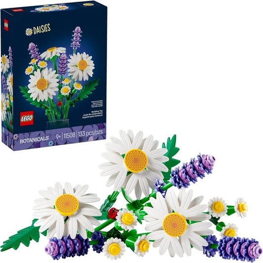 Let young imaginations blossom with the LEGO Botanicals Daisies (11508) building set for kids ages 9 and up. Girls and boys will have lots of fun creating the sweet bouquet, which includes 3 large daisies, 2 stems of small daisies, 3 calming lavenders and vibrant green stems. Offering a perfect balance of cheerfulness and tranquility, the petite LEGO bouquet features highly realistic flowers and an adorable lucky ladybug on one of the lavender stems, a cute addition that’s sure to delight young builders. On
