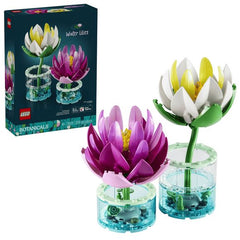 Bring the beauty of pond life home with the LEGO® Botanicals Water Lilies (11511) building set for girls, boys and plant lovers ages 9 and up. Kids’ imaginations will blossom as they craft 2 LEGO water lilies and discover charming details. The set includes a white water lily with yellow accents and a vibrant pink water lily, plus transparent vases for authenticity – the transparent blue elements transition into transparent colorless elements at the top to give the illusion that the vases are holding water.