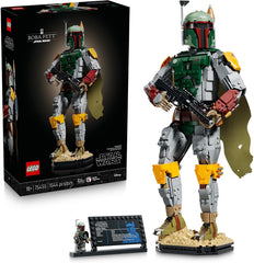 “He’s worth a lot to me.” Pay homage to the supercool bounty hunter and enjoy a relaxing activity while immersing yourself in the challenge of building this LEGO® Star Wars™ collectible figure (75455). Recreate the armored outfit he wore in Star Wars: Return of the Jedi™, with his signature helmet, jetpack and a fabric cape. Construct a blaster for him to hold and adjust his head, arms and hands for different battle poses. He stands on a base representing the sands of the desert planet Tatooine. Place this