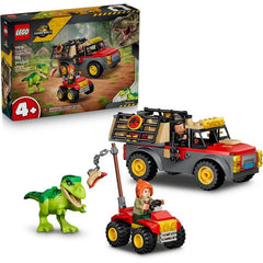 Exciting adventures await little fans ages 4 and up in this Young T. rex Transport Truck (77978) LEGO® Jurassic World building toy. Kids can practice building skills as they construct 2 vehicle toys, then dive into creative play, figuring out how to save the T. rex. Help the 2 LEGO minifigures as they get the young T. rex into the cage, using the ATV, chicken leg and hot dog on a stick. Once inside, they can load it onto the truck and drive to safety. This gift idea for preschoolers makes a fun addition to