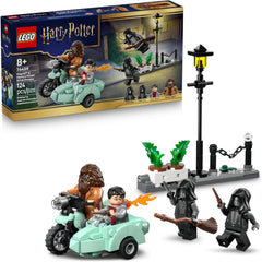 Kids help Harry and Hagrid dash away from the Death Eaters with the LEGO Harry Potter Hagrid & Harry’s Privet Drive Escape (76459) building toy for boys and girls ages 8 years old and up. This magical building set features the first minifigure-scale LEGO model of Hagrid’s flying motorcycle, 4 LEGO Harry Potter minifigures and a Privet Drive mini build scene to inspire creative play. Builders can place the Hagrid minifigure on the motorcycle, put Harry Potter in the sidecar, and pose the 2 Death Eater minifi