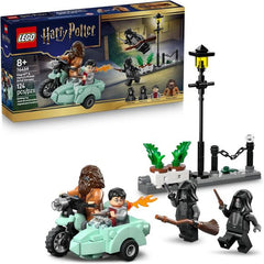 Kids help Harry and Hagrid dash away from the Death Eaters with the LEGO Harry Potter Hagrid & Harry’s Privet Drive Escape (76459) building toy for boys and girls ages 8 years old and up. This magical building set features the first minifigure-scale LEGO model of Hagrid’s flying motorcycle, 4 LEGO Harry Potter minifigures and a Privet Drive mini build scene to inspire creative play. Builders can place the Hagrid minifigure on the motorcycle, put Harry Potter in the sidecar, and pose the 2 Death Eater minifi