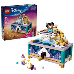 Imaginative play and display possibilities await movie fans ages 6 years old and up with this Jasmine’s Jewelry Box (43295) toy building set from the LEGO® ǀ Disney Princess collection. A lidded box with clouds and a rising moon backdrop, Genie’s lamp and a moving magic carpet inspires kids to recreate classic movie scenes or imagine a whole new world. There are functional drawers on each side with spaces to store the 2 customizable rings or their own treasures. Discover authentic details to inspire play, i