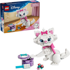 Meet the sassiest (and most adorable) kitten in Disney history with the LEGO Disney The Aristocats Adorable Marie (43286) building toy for girls and boys ages 7 years old and up. This Disney building set features a posable brick-built Marie with a movable head, paws, tail and ears, and her signature pink bow that can be added or removed for multiple display options. Fun accessories, including a gift box, mouse, fish, and a brush are included to help spark storytelling and imaginative play. Builders can pose