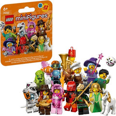 Excite a young builder and surprise them with 1 of 12 collectible characters from a LEGO® Minifigures Series 29 (71052) mystery box for boys and girls ages 6 and up. Each box contains 1 minifigure from a total of 12 small toys to collect: Soccer Goalkeeper, Marine Biologist, Tuba Player, Unicorn Elf, Monster Hunter, Robot T. rex, Chocolatier, Boba Cup Fan, Bionicle Cosplayer, Mysterious Ronin, Cute Witch and Trash Monster. Each of the 12 minifigures comes in a sealed mystery box and is accompanied by at lea