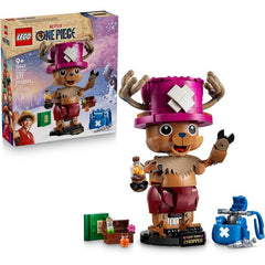 Scale up the ONE PIECE fun with this Tony Tony Chopper (75643) building set. This cute character from the ONE PIECE live action Netflix show makes a great gift for boys and girls ages 9 years old and up. The Chopper building figure can either stand or sit, be freestanding or positioned securely on its stand with an accompanying nameplate. Position and pose the model for dynamic play or display by moving the jointed arms, head and mouth. Authentic accessories include a book, box, syringe, bottle and a larger