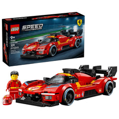 Explore your passion for fast-paced racing action with this LEGO® Speed Champions Ferrari 499P (77261). Boys and girls ages 9 and up can build, play with and display this Ferrari model car that includes many of the same design details as the real-life race car. This toy car features a low cockpit, rear wing, large air intake on the roof, ‘Michelin’ imprinted on the tires, rear load-bearing engine and sponsor logos. There’s also a driver minifigure wearing a Ferrari outfit and helmet to place behind the whee