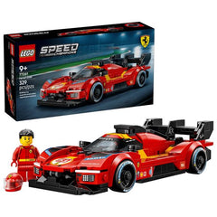 Explore your passion for fast-paced racing action with this LEGO® Speed Champions Ferrari 499P (77261). Boys and girls ages 9 and up can build, play with and display this Ferrari model car that includes many of the same design details as the real-life race car. This toy car features a low cockpit, rear wing, large air intake on the roof, ‘Michelin’ imprinted on the tires, rear load-bearing engine and sponsor logos. There’s also a driver minifigure wearing a Ferrari outfit and helmet to place behind the whee