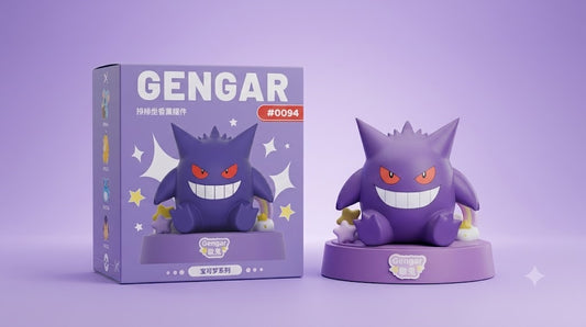 Add a mischievous touch to your collection with this officially licensed Pokemon Gengar Aromatherapy Display Figure. Featuring Gengar (#0094) seated on a themed display base with colorful decorative accents, this collectible combines adorable Pokemon styling with a built-in fragrance holder for added display appeal.
The figure is crafted from durable PVC and ABS materials and comes mounted on a display base that can house an included scented tablet. Perfect for desks, shelves, gaming setups, or Pokemon col