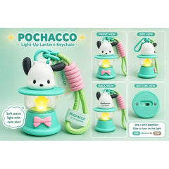 Bring a little Sanrio charm wherever you go with this adorable Pochacco Light-Up Lantern Keychain! Featuring Pochacco perched atop a mint-green lantern, this collectible accessory combines cute design with a functional LED light that glows through a star-shaped centerpiece for a cozy, warm effect.
The lantern is decorated with a pink bow accent and includes a matching pastel wrist strap and carabiner clip, making it easy to attach to backpacks, purses, keyrings, or travel bags. A convenient slide switch on