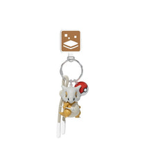 Take your favorite Ground-type Pokémon wherever you go with this adorable Cubone Keychain! Featuring a detailed 3D Cubone figure complete with its iconic skull helmet and bone club, this collectible accessory captures the beloved Pokémon's unique look in a compact and portable design.
The keychain includes a classic Poké Ball charm, a matching wrist strap, and durable metal hardware for easy attachment to keys, backpacks, purses, luggage, and more. Crafted from high-quality PVC with vibrant colors and fine