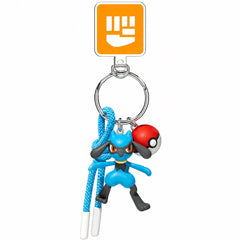 Bring the Aura Pokémon along on every adventure with this adorable Riolu Keychain! Featuring a detailed 3D Riolu figure in its signature blue and black coloring, this collectible accessory captures the energetic Fighting-type Pokémon in a fun and portable design.
Attached to a sturdy metal key ring, the keychain also includes a classic Poké Ball charm and matching blue wrist strap for added style and convenience. Made from durable PVC with vibrant colors and character-accurate details, this Riolu keychain
