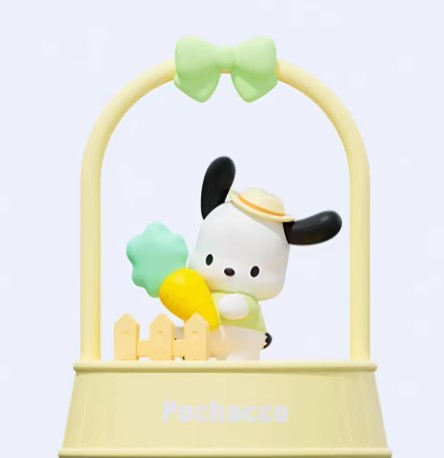 Bring a touch of Sanrio charm and greenery to your home or workspace with the adorable Pochacco Afternoon Garden Plant Ornament from Holly Box! This unique collectible features Pochacco caring for his miniature garden inside a pastel yellow planter display, complete with decorative fencing, gardening accessories, and a charming bow accent.
Unlike traditional figures, the Afternoon Garden Series includes seeds that can be planted directly in the display, allowing you to grow your own miniature garden alongs