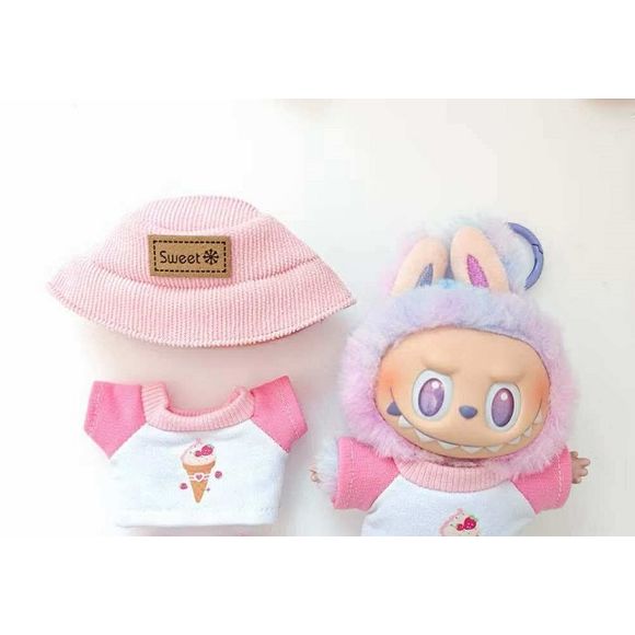 Outfit includes Sweet hat and Ice cream shirt. The perfect outfit for a summer outing. Customize and accessorize yours today! Labubu not included.