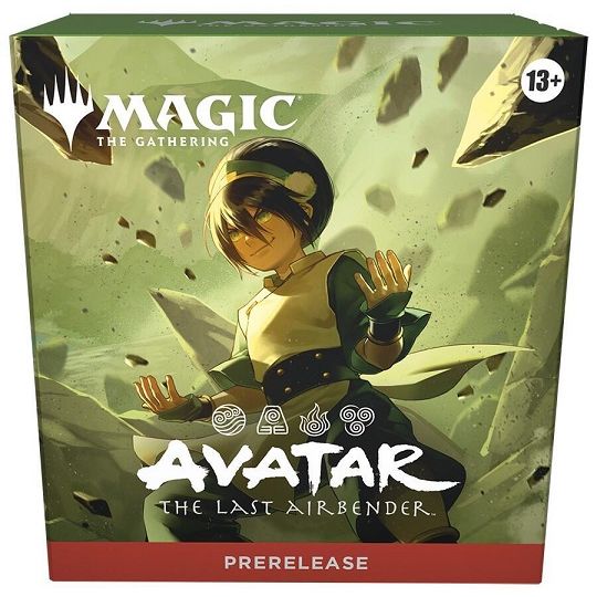 Release Date: Nov 14, 2025
Choose one of five seeded Prerelease Packs and begin your journey with Magic: The Gathering | Avatar: The Last Airbender. Each Prerelease Pack contains the following:
• 5 Play Boosters
• 1 Seeded Avatar: The Last Airbender Character Booster (Each Character Booster is themed around a different Avatar: The Last Airbender character and a color of Magic.)
• 2 Non-foil double-sided tokens themed to your Prerelease Pack's color
• 1 Traditional foil year-stamped rare or mythic rare
• 1 S