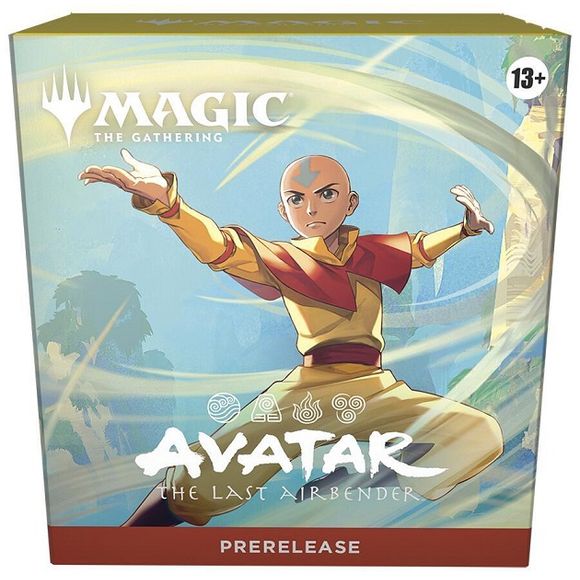 Release Date: Nov 14, 2025
Choose one of five seeded Prerelease Packs and begin your journey with Magic: The Gathering | Avatar: The Last Airbender. Each Prerelease Pack contains the following:
• 5 Play Boosters
• 1 Seeded Avatar: The Last Airbender Character Booster (Each Character Booster is themed around a different Avatar: The Last Airbender character and a color of Magic.)
• 2 Non-foil double-sided tokens themed to your Prerelease Pack's color
• 1 Traditional foil year-stamped rare or mythic rare
• 1 S
