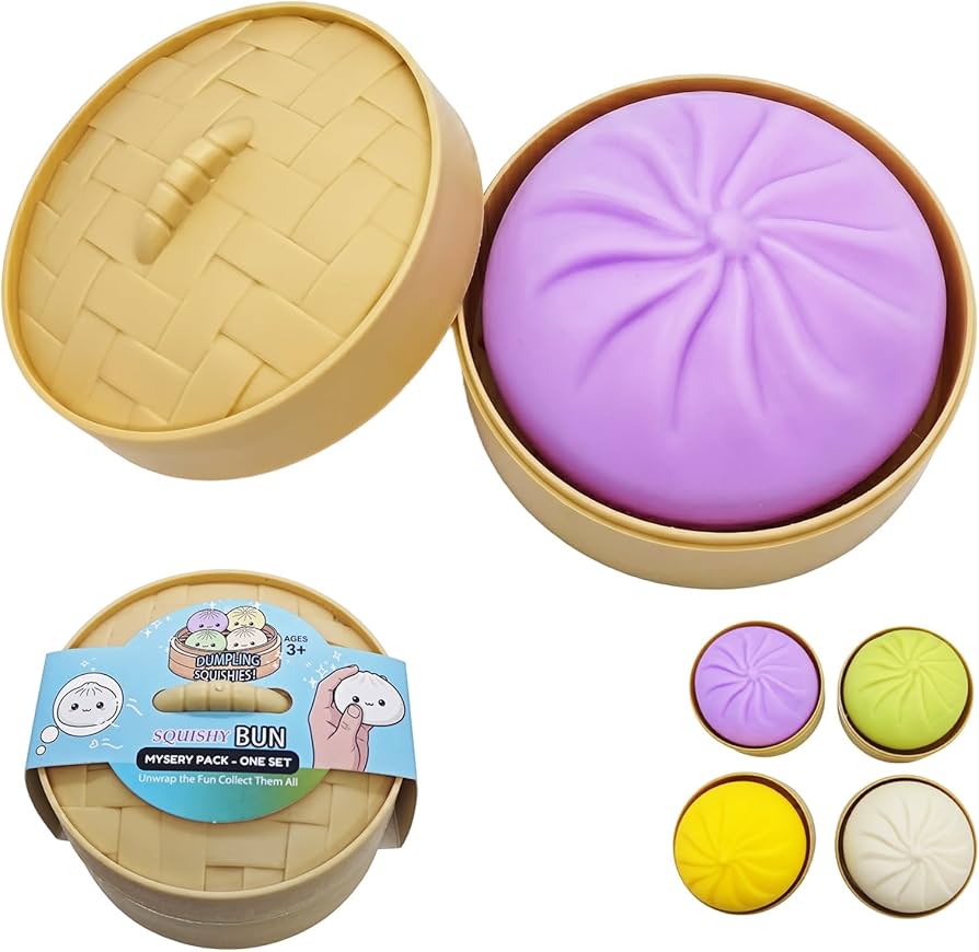 Squeeze into something seriously satisfying with these adorable Squishy Dumpling Steamed Buns! Each dumpling features a cute, friendly face and comes in a variety of finishes—from bright solid colors to fun glitter-filled styles—making every unboxing a surprise.
Designed with a soft, slow-stretch texture, these dumplings are perfect for stress relief, fidgeting, and sensory play. Whether you're at your desk, in class, or just relaxing, they offer a calming, hands-on experience you’ll want to squeeze again