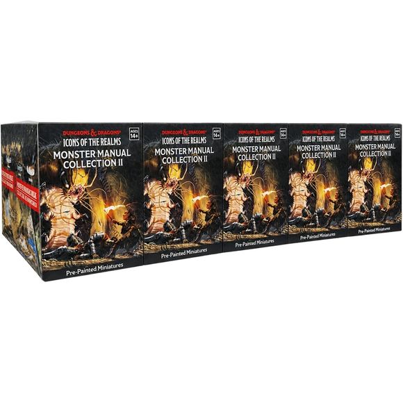 You've seen the new 2025 Monster Manual art on the page, now bring it to life on your tabletop with the D&D Icons of the Realms: Monster Manual Collection II - 10 Ct. Booster Brick. From Air Elementals to Werebears this set is filled with popular monsters inspired by the latest designs to fit into any campaign! Collect all 47 pre-painted miniatures in this set of randomly sorted monsters, each creature dynamically posed and ready for battle.
This 10 Ct. Booster Brick contains 10 Boosters (40 miniatures tota