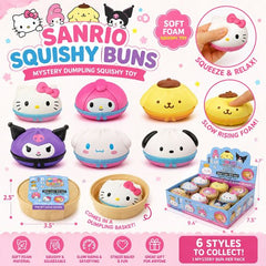 Add some squishy fun to your day with these adorable Squishy Buns Mystery Toys! Each soft foam bun comes packed inside a cute dumpling basket-style container, making every opening a fun surprise. Designed for satisfying squeezes and slow-rising relaxation, these playful fidget toys are perfect for stress relief, desk décor, or collecting.
Each mystery package contains 1 random bun style, featuring cute and colorful character-inspired designs. Will you discover the super rare golden glitter bun?