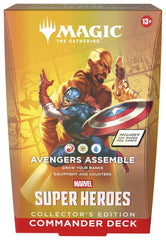 Bring the might of the Marvel Universe to the battlefield as you combat your friends in Commander, Magic’s most popular multiplayer format. Includes 1 ready-to-play deck of 100 Magic cards in surge foil treatment, 10 double-sided token cards, 1 deck box (can hold 100 sleeved cards), 1 strategy insert, and 1 reference card.