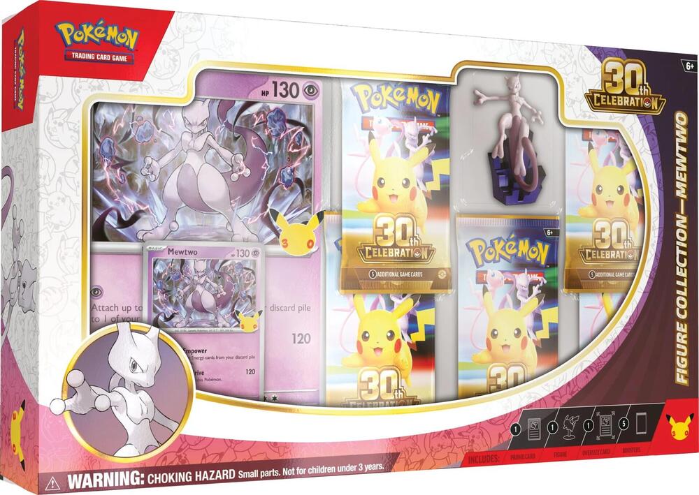 Release Date November 6th, 2026
Celebrating 30 Years of Pokémon! Commemorate 30 years of joy with fan-favorite Pokémon spanning three dazzling decades! Celebrate this magnificent milestone with the mighty presences of Mewtwo ex and Mew ex, followed by a wealth of allies like Umbreon ex, Salamence ex, and Greninja ex. Plus, there are 30 reasons to honor Pikachu, as each booster pack contains one—with 30 unique variations to collect as Pikachu rare cards! And, whether you’re looking forward to a glittering fu